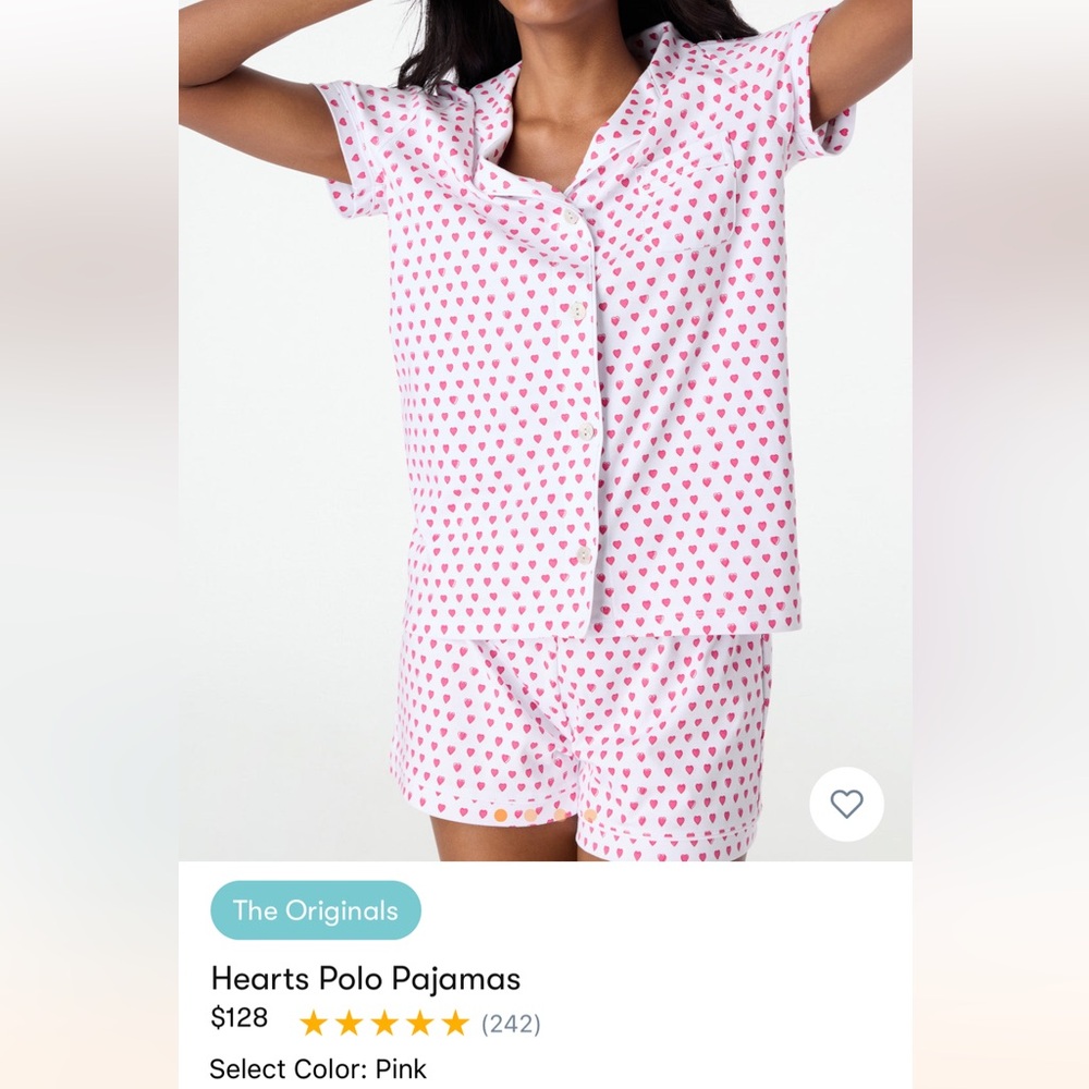 Roller rabbit pink hearts polo set